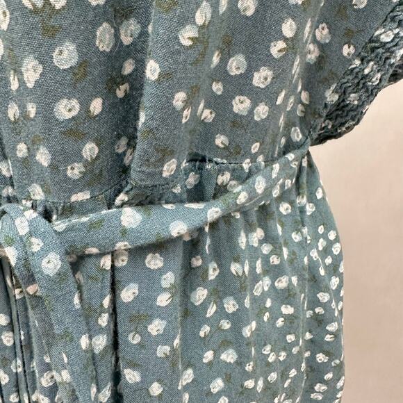 Vintage 90s Debra Martin Floral Smocked Top Dolman Sleeve Jumpsuit Size 12 - Picture 10 of 16